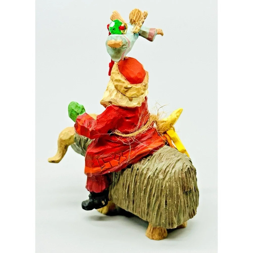 Hallmark Keepsake Folk Art Americana Santa Angel Fetching the Firewood Lot of 3‎